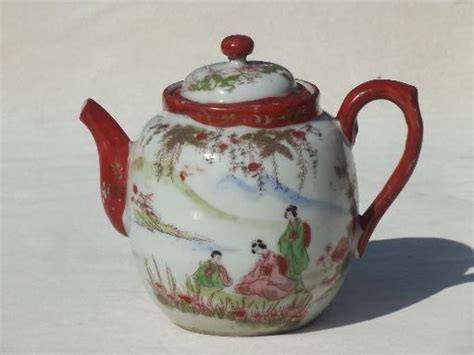 Geisha Girl Hand Painted China Vintage Japan Porcelain Tea Pot Set