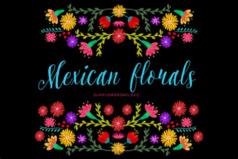 Mexican Watercolor Floral Clipart Flowers Fiesta Clip Art 131360