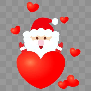 Santa Claus Shares Love Cute Design Vector Art Santa Claus Love Heart