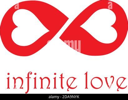 Two Hearts Love Logo With Infinity Sign Design Flourish Element For