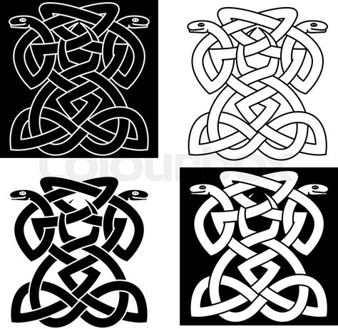 Intricate Intertwined Snakes Emblem Stock Vector Colourbox