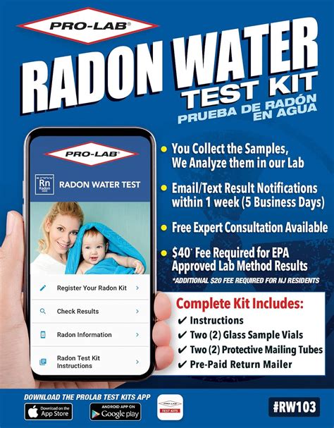 Buy Pro Lab RW103 Radon In Water Do It Yourself Test Kit Online At