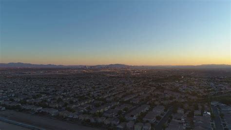 Las Vegas Skyline At Sunrise Residential Stock Footage SBV-347358952 ...