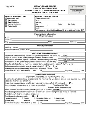 Fillable Online Urbanaillinois Credit And Incentive Application Forms