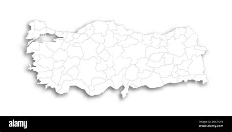 Turkey Political Map Of Administrative Divisions Provinces Flat