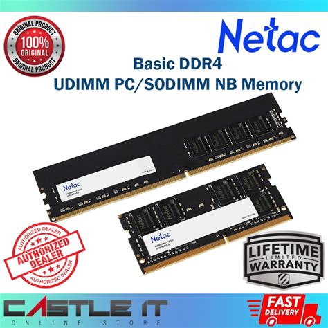 Netac Basic DDR4 UDIMM หนวยความจา PC SODIMM แรมแลปทอป โนตบก