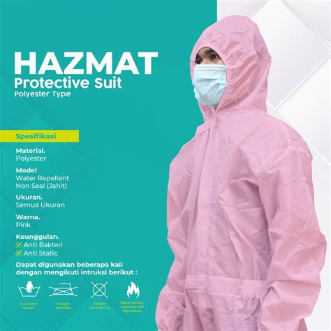 Jual Baju Apd Hazmat Protective Suit Water Repellent Pink Shopee