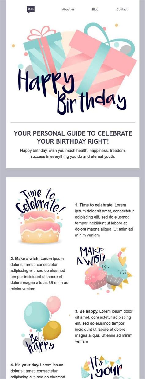 Birthday Email Template | Email Newsletter Template | Email Design ...