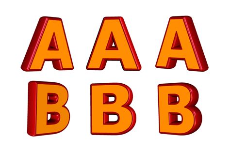 3d Set Alphabet Red Orange Color 24842217 Png