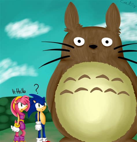 Sonic And Amy Meet Totoro By Catz537 On Deviantart