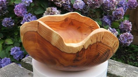 Woodturning A Natural Edge Yew Bowl Youtube