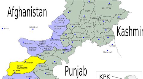 District Of North Waziristan In Yellow In Bannu Division Of Khyber