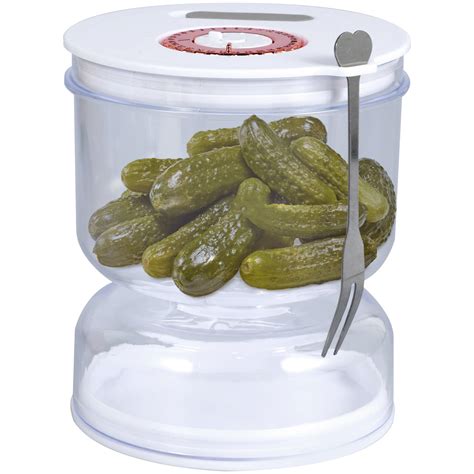 Pickle And Olives Jar Container With Strainer Hourglass Pickle Juice Separator Jar For Olives