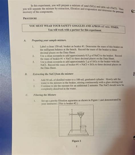 Experiment 2 Separation Of Mixtures Objective The