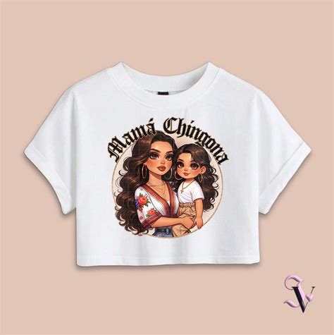 Mama Chingona Chicana Mom Chibi Style Latina Mothers Day Shirt Png For Uv Dtf Iron On Print