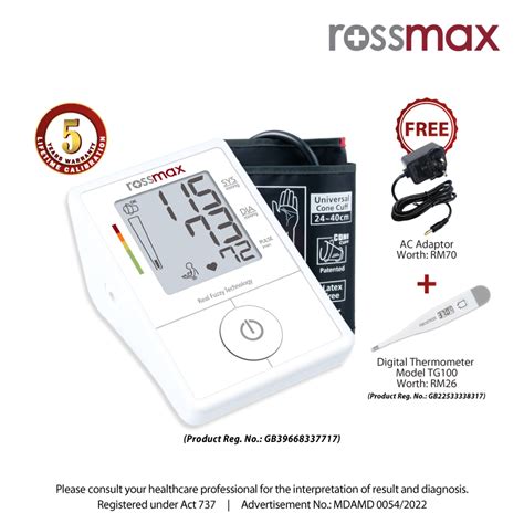 Rossmax Automatic Blood Pressure Monitor Arm Model X1