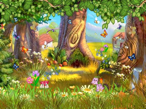 Fondo De Pantalla Para Niños Pequeños Mariposas Y Arboles Wallpapers