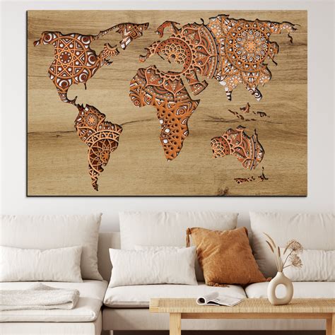 World Map Multilayer Laser Cut Files