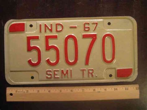 License Plate, Indiana, 1967, Semi-Trailer, 55070