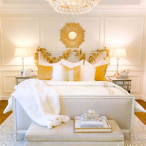 White + Gold Glam Christmas Bedroom - Randi Garrett Design