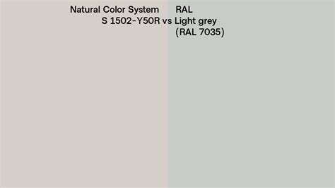 Natural Color System S 1502 Y50r Vs Ral Light Grey Ral 7035 Side By