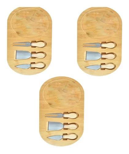 Pack 3 Tabla De Madera Para Cortar Quesos Picoteo 3 Pzas Cuotas Sin