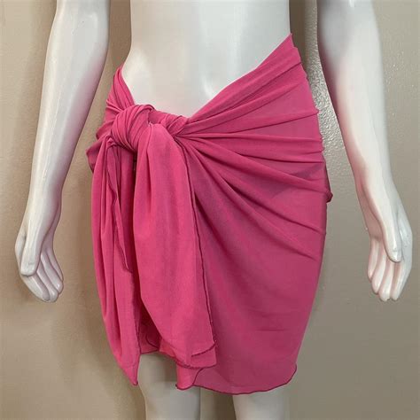 Hot Pink Sheer Beachwear Mesh Sarong Swimsuit Cover Depop