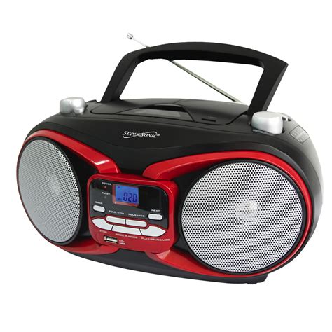 Supersonic Portable Mp3cd Player With Usbaux Input And Amfm Radio