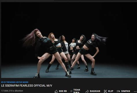 Debut MV Lagu Fearless Le Sserafim Capai 17 Juta Penayangan Dalam 24 Jam