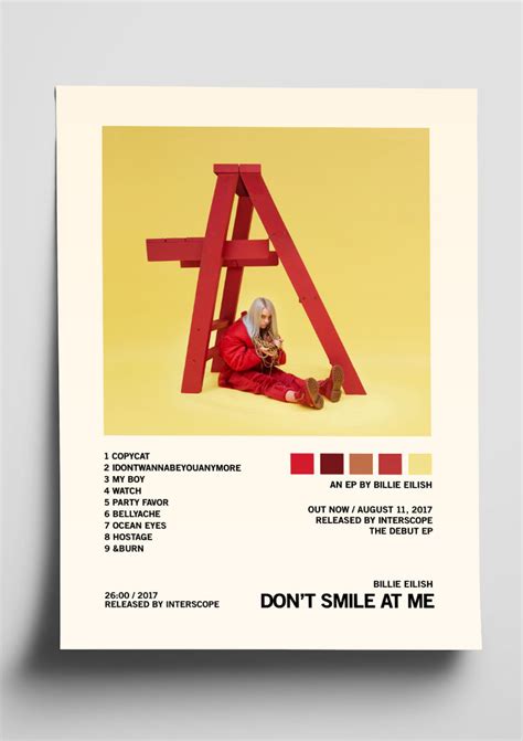 Billie Eilish Dont Smile At Me Album Tracklist Poster The Indie Planet