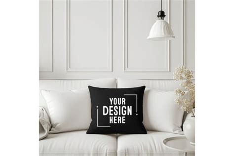 Beautiful Square Black Pillow Mockup Graphic By Bestmockupstore