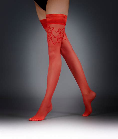 Hearts Leg Plain Top Hold Ups Bluebella