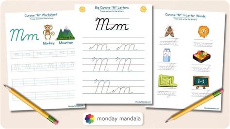 Cursive M Worksheets Free Letter Writing Printables