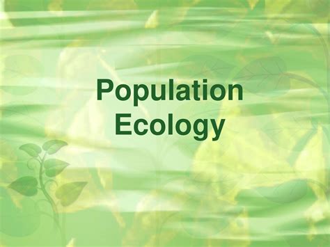 Population Ecology Ppt Download