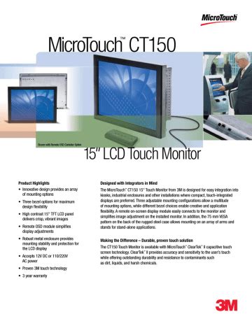 M Microtouch Ct Datasheet Manualzz