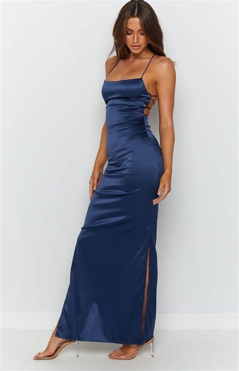 De E F F C B F D D Navy Silk Dresses Silk Prom Dress