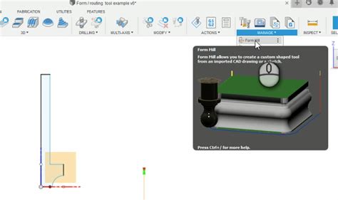 如何在Fusion 360中创建成形刀具以在孔上加工成形平倒角