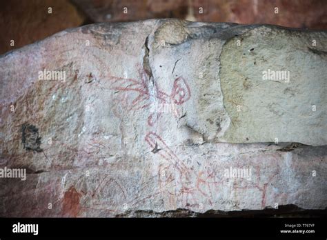 Arte Rupestre Aborigen En Las Superficies De Piedra Natural En El