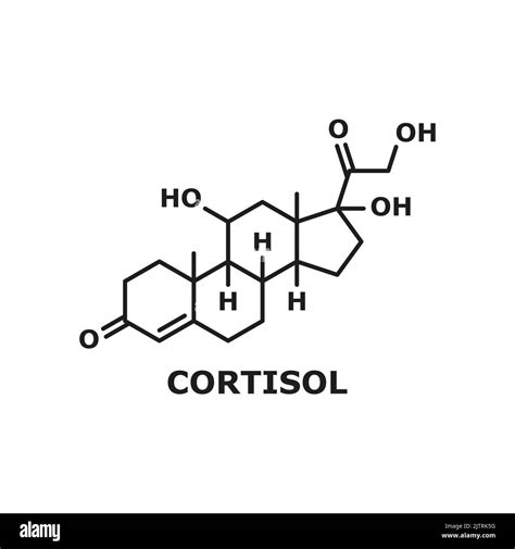 Chemical Molecule Of Hormone Of Adrenal Glands Cortisol Isolated