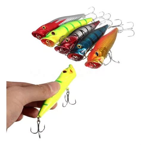 5pcs set Popper Pesca Señuelos Bajos Crankbaits Cebos Tackle Cuotas