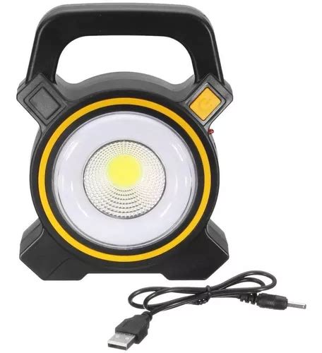 Linterna Foco Led Solar Recargable Para Camping Con Usb Cuotas Sin