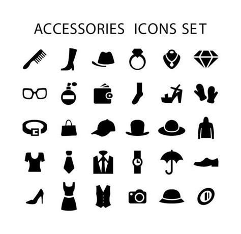 Homens Mulheres Moda Acessórios Icons Baixar Vector