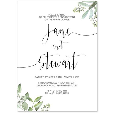 Personalized Engagement Invitation Cards Paper Divas