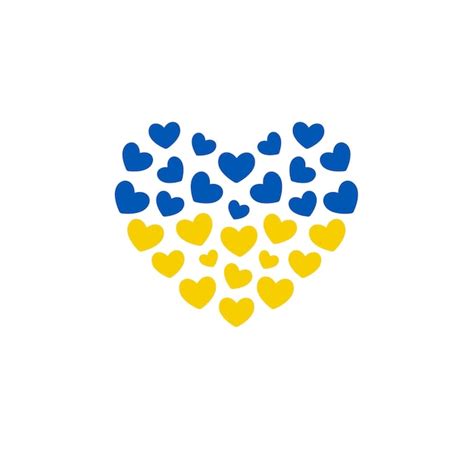 Premium Vector Blue And Yellow Hearts Icon Support Ukraine Symbol