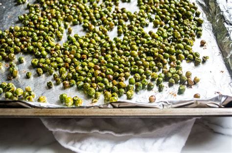 Easy Roasted Salted Green Peas Healthy Snack Lemons And Basil