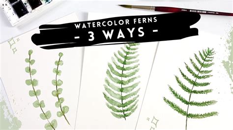 Watercolor Ferns Simple Tutorial For Beginners Youtube