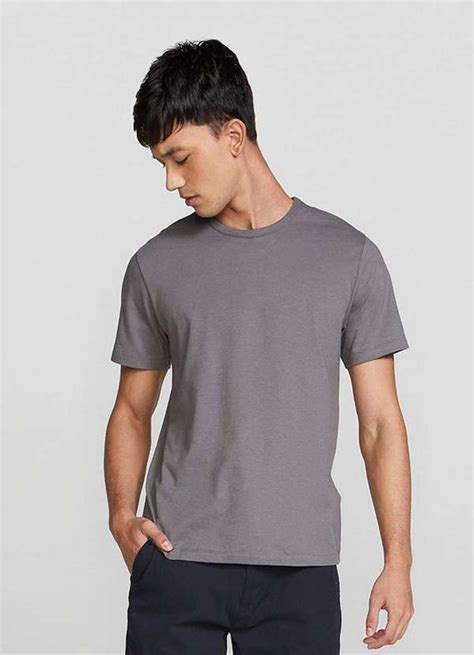 Camiseta Basica Masculina Manga Curta Slim Cinza Hering Oficial