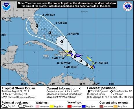 Below is the 11 am graphic update from the National Hurricane Center. Please take any needed ...