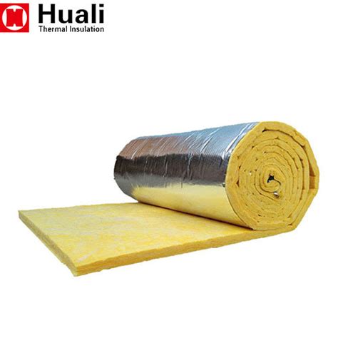 Huali Glass Wool Insulation Fiber Glass Wool Roll Nontoxic White Glass Wool Roll With Aluminum