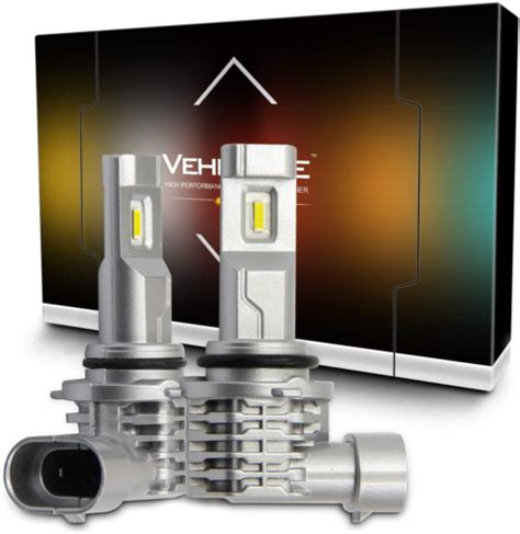 VehiCode 9006 HB4 High Low Beam LED Headlight Bulbs 6000K White Slim